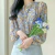 Mulheres elegante impressão chiffon blusa primavera verão casual manga longa com decote em v camisa solta senhora do escritório botão doce topos 2023 na internet