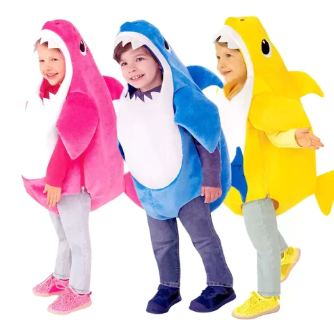 Família Tubarão Cosplay Traje para Crianças, Halloween Carnival Party Costumes, Criança Unisex, 3 Cores Disponíveis, Nova Chegada
