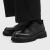 Sapatos casuais de couro grande para homens, plataforma preta original, fundo grosso, sapatos de cavalheiro, sapatos de segurança ao ar livre - comprar online