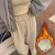 Calças de sino soltas de cintura alta com forro felpudo feminino, calça casual, esportes quentes espessados, calças de perna reta, outono, inverno