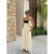 Vestido maxi feminino com sling oco, sem mangas, sem costas, vestidos soltos, streetwear casual, moda feminina, cor contrastante, sexy, 2024