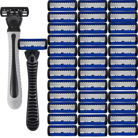 Lâmina de barbear manual para homens e mulheres, lâmina de 6 camadas, lâminas para barbear, depilação, barbeador, lâmina de segurança, lâminas