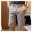 Calça de cintura elástica cor sólida para homens, calça casual slim fit, vestido de festa social, roupas de negócios de alta qualidade - loja online