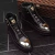 Bota de plataforma leopardo masculina, sapato de couro alto, tênis de metal, calçado masculino, designer de luxo, tendência na internet