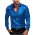 Camisa casual de manga comprida masculina, social e empresarial, cor sólida, moda outono na internet