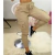 Calça de bolso feminina com renda, calça casual justa, roupa feminina, nova moda, outono na internet