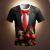 Feliz Natal dos homens camiseta estampada, mangas curtas, top Harajuku unissex, camiseta gráfica de Papai Noel, moda 3D