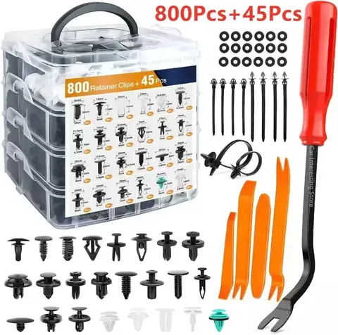 800 pces-100 pces kit de clipe de fixação do carro fender rebite clipes de plástico corpo automático push retentor pino rebite pára-choques porta guarnição painel reparação