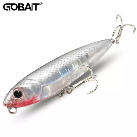 Goabag flutuante lápis isca 17.5g 10cm topwater caminhada o cão isca de pesca 3d swimbait gancho popper pesca minnow chocalho cranbait
