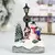 LED Christmas Village Ornamentos, Microsandscape Resina Figurines, Papai Noel Decoração, Agulhas De Pinho, Snow View, Holiday Gift