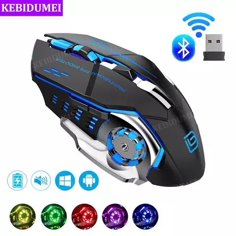 Bluetooth 5.2 mouse 2.4g sem fio mouse recarregável modo duplo mouse para jogos 3600 dpi ratos para computador portátil acessórios
