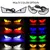 2 pçs motocicleta led demônio olho luz semicírculo/triângulo olho turn signal light dinâmico lâmpada traseira mini luzes de decoração do carro