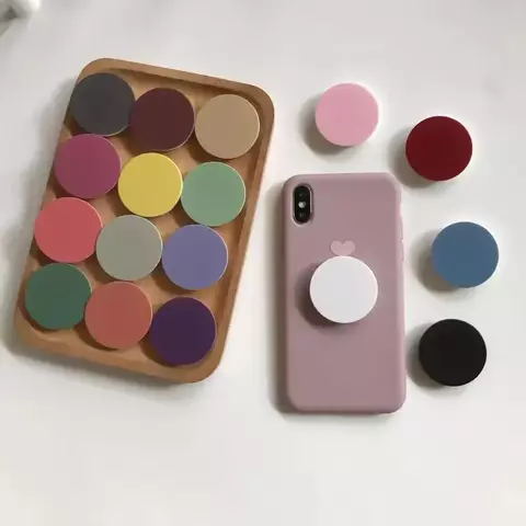 Anel de dedo suporte para iphone 15 samsung suporte telefone celulares aperto tok dobrável cor sólida bolso soquete suporte