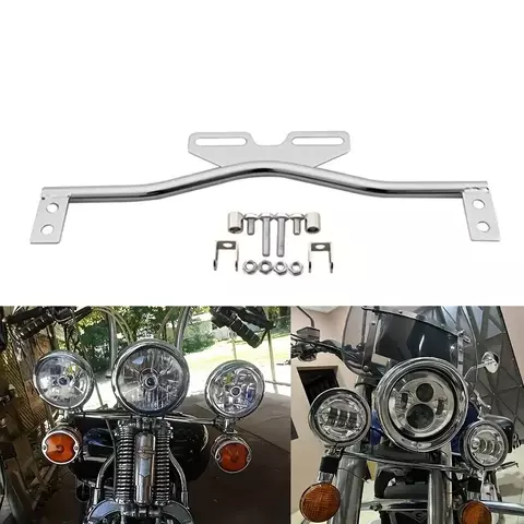 Universal motocicleta luz de nevoeiro suporte moto farol sinal volta lâmpada barra auxiliar titular para harley honda suzuki yamaha