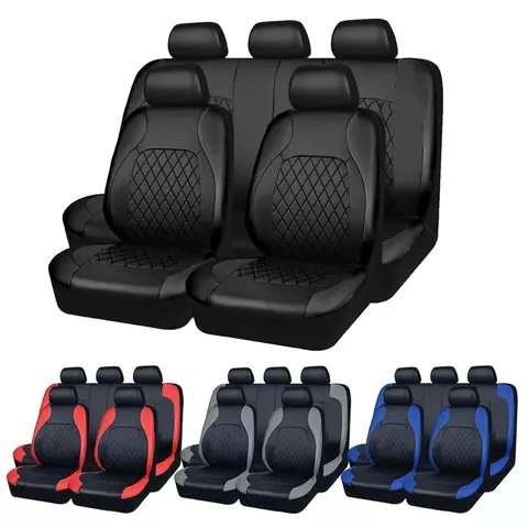 Capa de assento de carro de couro PU para todas as estações, protetor de assento totalmente cercado, à prova d'água, ajuste universal, sedan, suv, captador, assento de caminhão