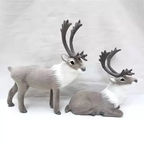 Simulação Pequenos Cervos De Natal Enfeites, Alce De Natal, Estatuetas De Rena, Miniaturas De Mesa, Presente De Ano Novo, Decoração De Natal