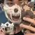 Festa crânio máscara dentes longos demônio esqueleto meia máscara facial lobo dragão tigre houjuu nue máscara cosplay traje de halloween adereços