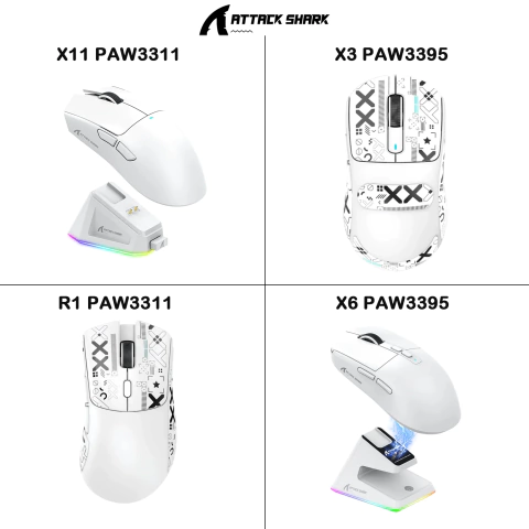 Attack Shark X11/X6/X3/R1 RGB Mouse Gamer Sem Fio, Conectividade Tri-Mode Bluetooth, Leve e Ergonômico para VALORANT e FPS
