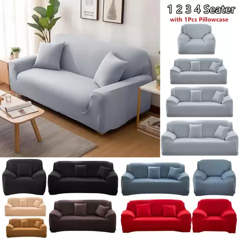 Capas de Sofá Elásticas Monocromáticas para Sala, Espessamento Slipcovers de Canto Seccional, Capa de Sofá, Forma L, Precisa comprar 2Pcs Cover