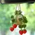Cesta de suspensão de crochê de planta de carro, planta de suspensão de morango para decoração de carro, encantos de ornamentos de carro para espelho retrovisor na internet