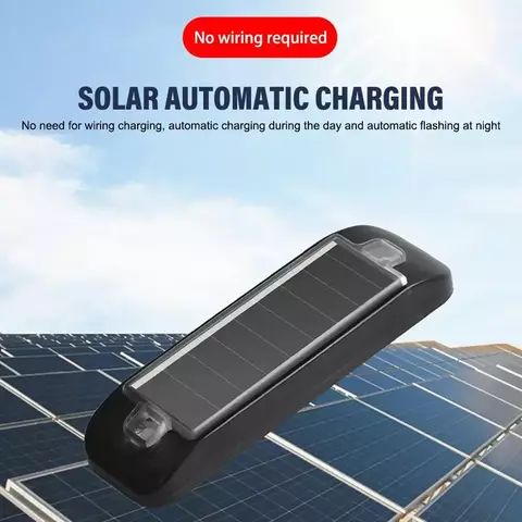 1 pçs luz de advertência solar carro anti colisão sem necessidade fiação led luz da cauda da motocicleta segurança flash luz à prova dwaterproof água durável