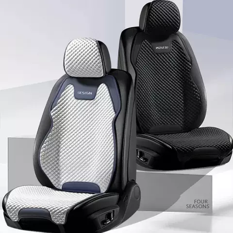 Almofada de assento de carro de seda gelo ventilação confortável, durável quatro estações universal split único capa de assento dianteiro do carro