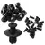 300/50 pçs 8mm fixadores de plástico parafusos universal pára-choques do carro rebites pretos fixador do carro push pin clipes acessórios automóveis - loja online