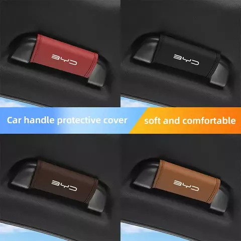 2 pçs carro anti deslizamento puxar luva interior do carro alça de couro protetor capa para byd tang s7 g3 m6 f3 atto 3 e6 qing yuan canção f3r