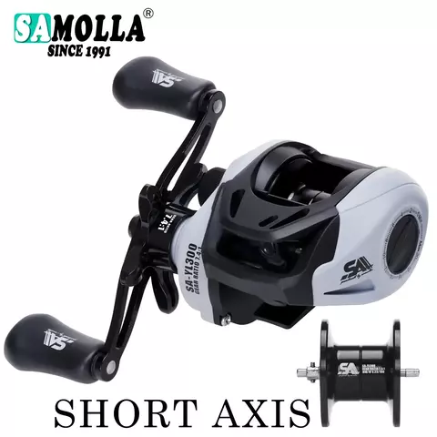 SAMOLLA Carretel de pesca de arremesso de tiro longo Carretel de fundição de água salgada 7.4;1 10KG Max Drag 6 + 1BB Disco de engrenagem de latão