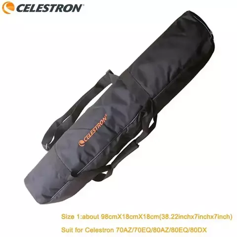 Bolsa de ombro para telescópio astronômico, bolsa de ombro 98-110cm com vários bolsos para celestron astromaster 80eq 90eq