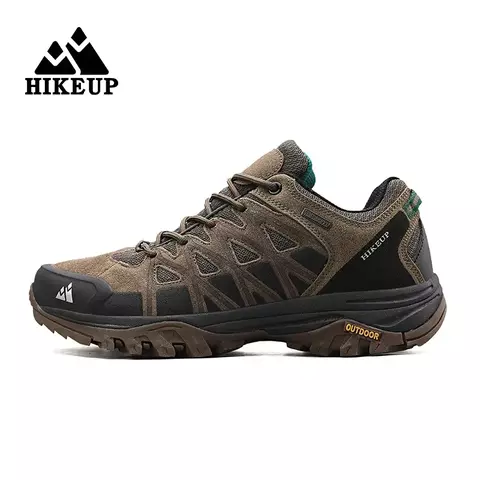 Hikeup nova chegada dos homens caminhadas sapatos respirável rendas até trekking amortecimento masculino escalada ao ar livre turismo tênis para homem