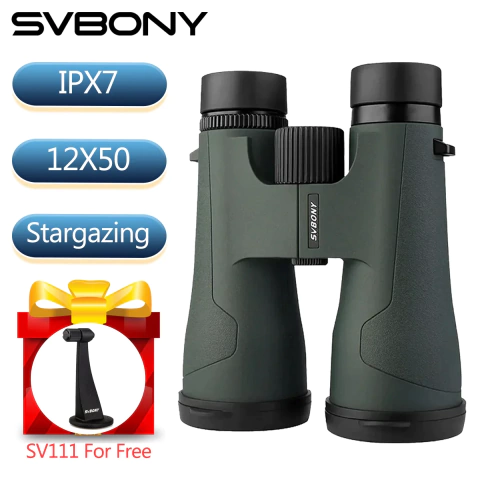 Svbony SA203 Telescópio 12x50 Binóculos Profissional Poderoso BAK4 IPX7 Equipamento de Acampamento Impermeável para Observação de Pássaros observação de estrelas