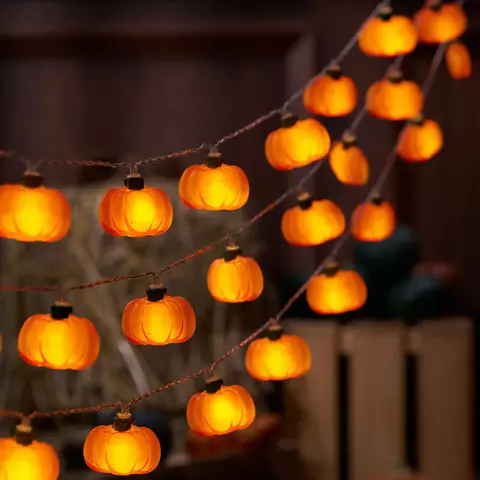 1.5/3m halloween led abóbora luz corda porca maple leaf lâmpada casa festa de natal decoração luzes penduradas presentes de ação de graças