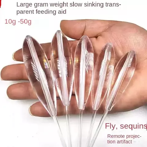 5 pçs 10-50g tipo afundando flutuador de pesca acrílico transparente fundição bobbers claro bombarda afundando flutuadores de pesca com mosca