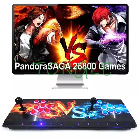 26800 em 1 PandoraSAGA DX Plus Box Máquina de jogo de arcade Joystick duplo 720P HD conectado adequado para jogar em família
