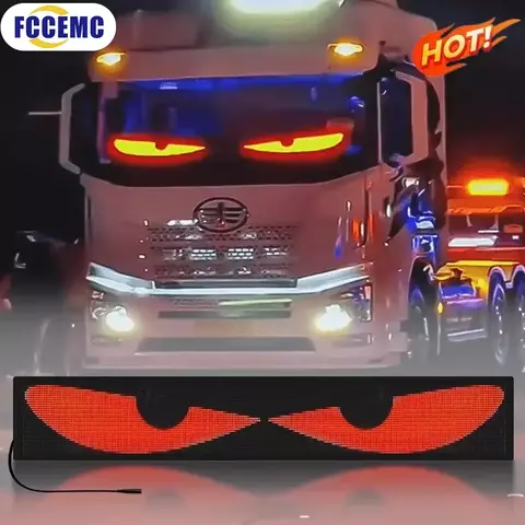 Caminhão carro diabo olho led pixel painel de luz controle remoto macio dobrável iluminação rolagem para placa pára-brisa 12v 24v
