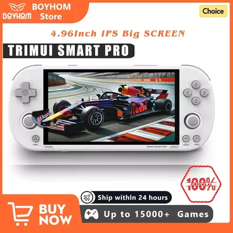 Trimui Smart Pro Console de jogos portátil 4.96 ''tela IPS Sistema Linux Joystick Iluminação RGB Smartpro Retro Video Game Player Presente