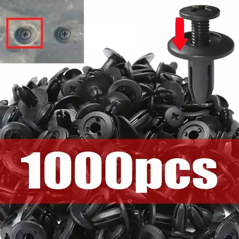 Para-choque de carro, 8mm, buraco, 1000/500/50 peças, rebites de plástico, parafuso, porta, painel de guarnição, clipes de fixação, acessórios de carro