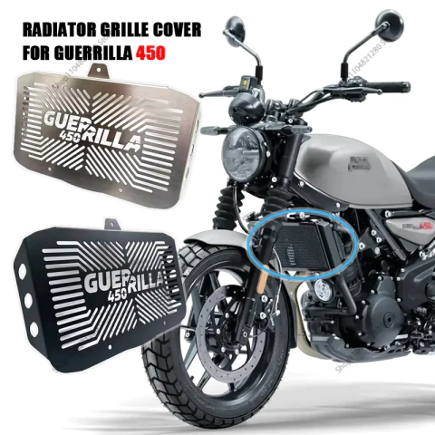 Acessórios de motocicleta para royal enfield guerrilla 450 guerrilla450 guarda radiador 2024 + capa de proteção de malha de alumínio