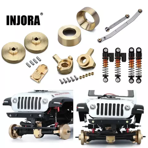 Injora bronze contrapeso juntas de direção roda hex amortecedor eixo capa para rc rastreador carro axial scx24 atualizar peças