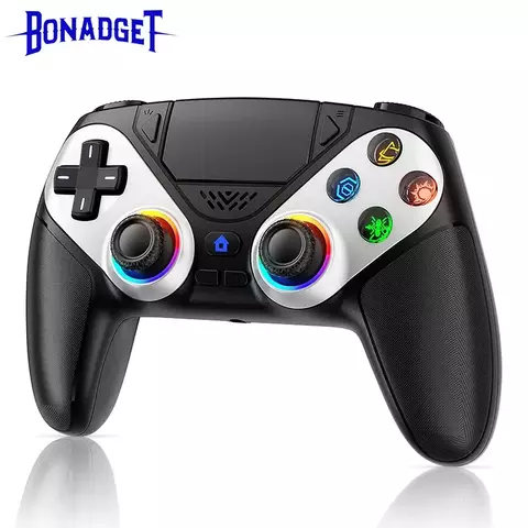 Controlador para ps5/playstion 5 pro/slim/pc console sem fio gamepad jogo joystick luzes rgb turbo touchpad hall gatilho rocker