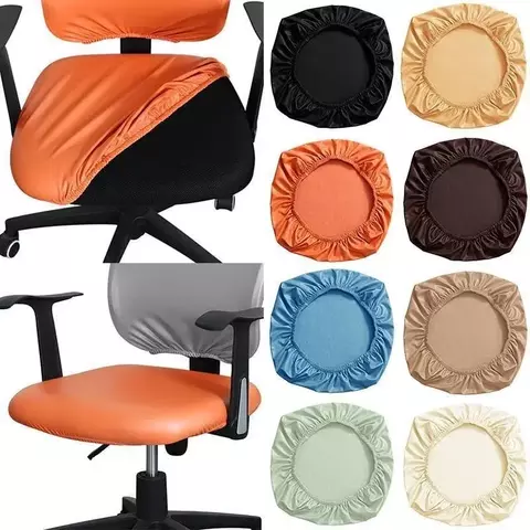 Capa de assento de cadeira de couro pu elástica 38-52cm para casa escritório hotel cadeira capa de assento protetor de assento de jantar slipcover
