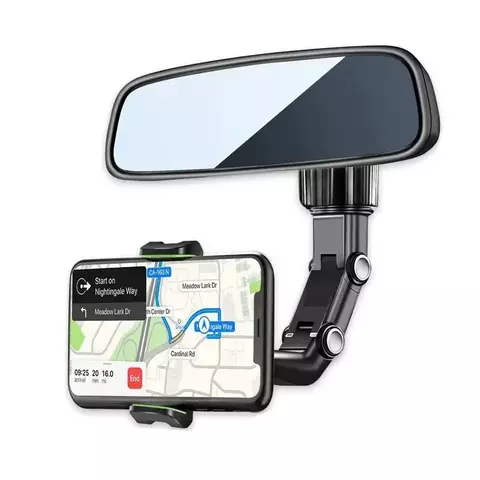 Suporte de telefone para espelho retrovisor para carro, 360 ° Suporte giratório do telefone, suporte universal do telefone do carro do suporte GPS para todos os smartphones