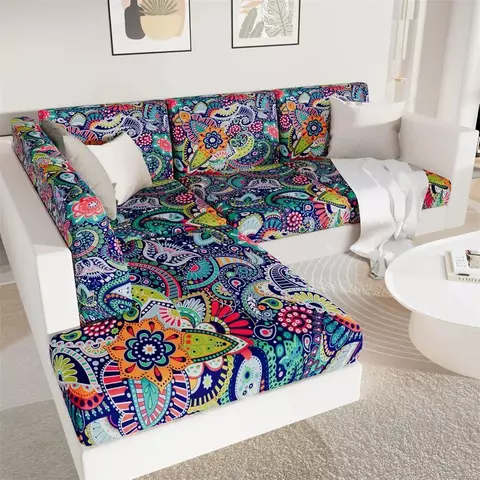 Kitinjoy impresso capa de sofá capa de almofada elástica para sala de estar pet tapete cadeira capa protetor de móveis inferior capa de sofá completo