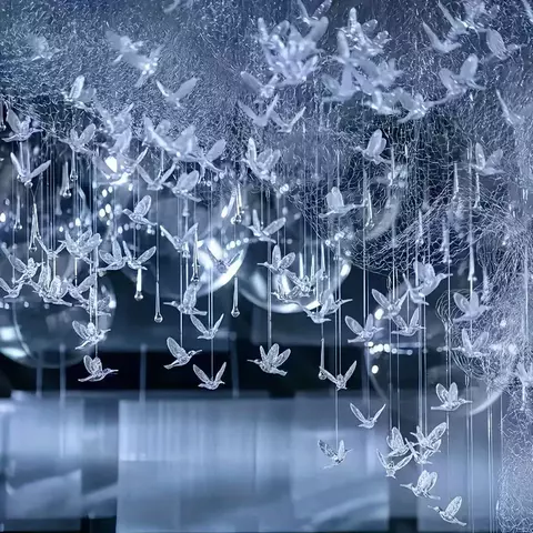 10 pçs teto acrílico cristal beija-flor enforcamentos transparente cristal voando pássaro ornamentos porta cortina hotel decoração de casamento