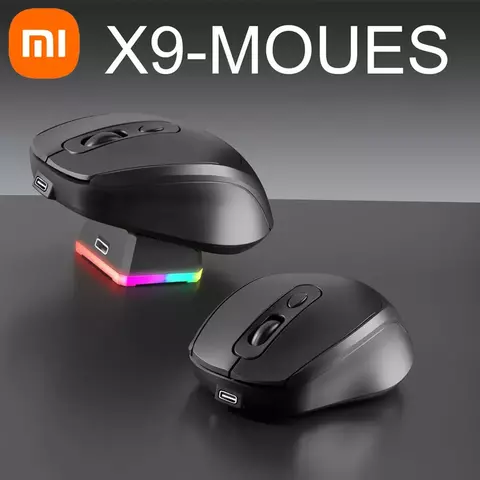 Mouse sem fio bluetooth 2.4g, modo duplo, leve, para jogos, esports, silencioso, com base de carregamento rgb, para macbook, tablet, laptop