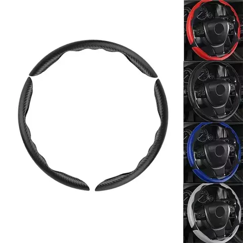 3 pçs de fibra de carbono universal volante do carro reforço capa antiderrapante acessórios de decoração interior automóvel para auto deco