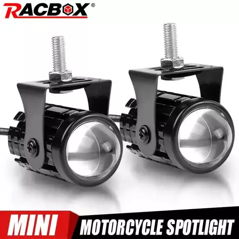 Motocicleta mini luz de condução led lente do projetor auxiliar lâmpada do farol para moto atv scooter fora de estrada 12v 24v