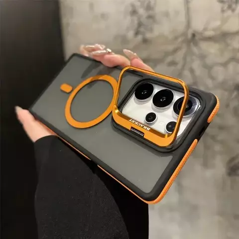 Para magsafe magnético metal lente proteção suporte caso para galaxy samsung s25 s24 s23 s22 ultra plus fe à prova de choque capa pára-choques