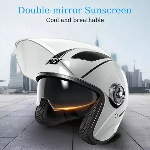 Capacete de rosto inteiro modular para motocicleta, viseira dupla, antiembaçante, capacete de corrida de bicicleta de rua para mulheres, homens, 4 cores